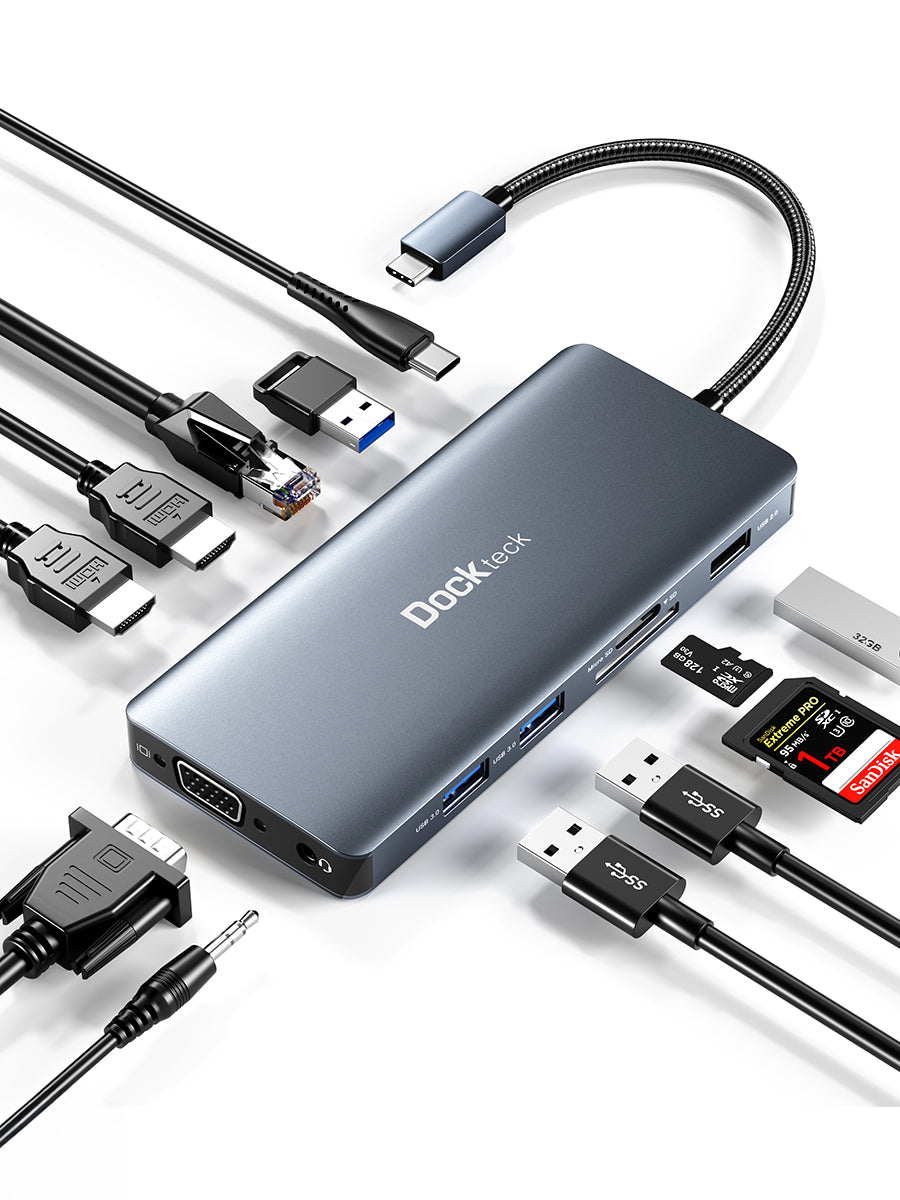 B C Dock,12-in-1 B C Docking Station with Ethernet Port, 4K B C to HDMI, 3 B 3.0 Ports, SD/TF Card Reader, B-C Power Delivery, Display Port and VGA Port for B C Dock,12-in-1 B C Docking Station with Ethernet Port, 4K B C to HDMI, 3 B 3.0 Ports, SD/TF Card Reader, B-C Power Delivery, Display Port and VGA Port for