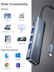 Dockteckexpand 5 in 1 USB-C Multiport Adapter with 4K HDMI - Dockteck
