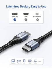 Dockteck 8K DisplayPort 1.4 cable - Upgrade to smoother 8K speed