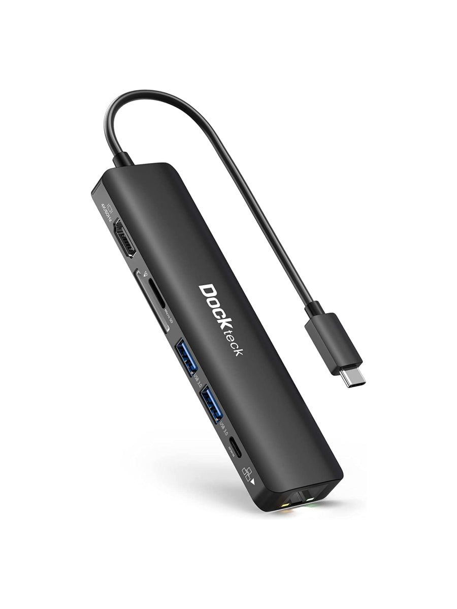 USB C Hub 7-in-1 USB C PD Ethernet – Dockteck