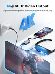 Dockteck 100W USB-C to AR Glasses Charging Hub for Xreal VITURE RayNeo - Dockteck