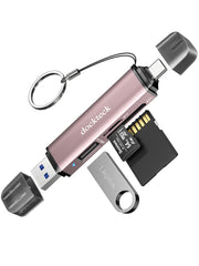 Dockteck SD Card Reader, USB3.0, 3-Slot USB A/C to Micro SD Adapter,Pink - Dockteck