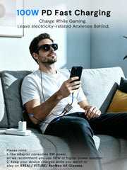 Dockteck 100W USB-C to AR Glasses Charging Hub for Xreal VITURE RayNeo - Dockteck