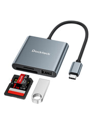 Dockteck USB3.1 SD/TF Card Reader, 3-Slot USBC to SD/Micro SD/USB A Memory Card Reader - Dockteck