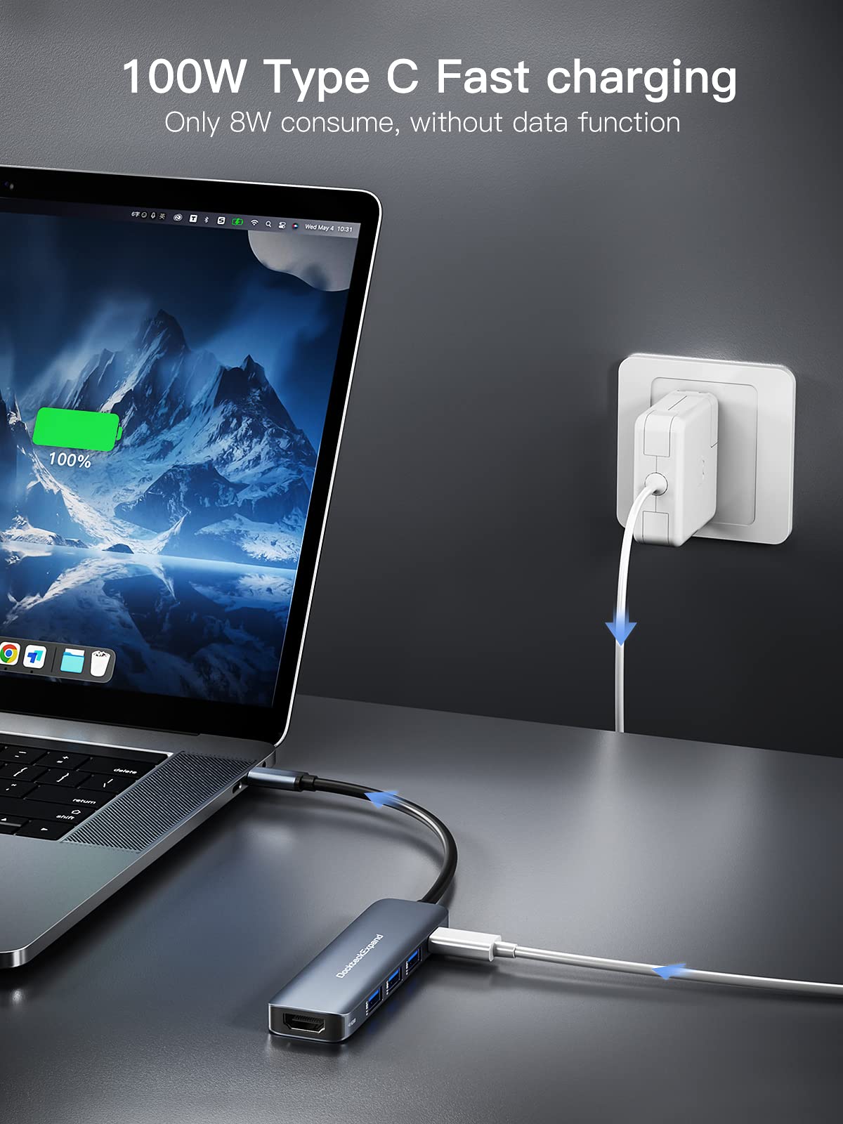 UGREEN USB C Hub, 5-in-1 USB C Hub with Ethernet, USB-C Multiport Adapter