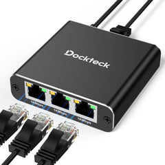 Dockteck Internet Cable Splitter 1 in 3 Out High Speed Switch Network Gigabit，Ethernet Splitter 1 to 3 1000Mbps - Dockteck