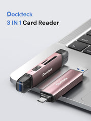 Dockteck SD Card Reader, USB3.0, 3-Slot USB A/C to Micro SD Adapter,Pink - Dockteck