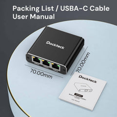 Dockteck Internet Cable Splitter 1 in 3 Out High Speed Switch Network Gigabit，Ethernet Splitter 1 to 3 1000Mbps - Dockteck