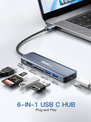 Dockteck 6 in 1 USB C Hub Multiport Adapter