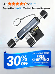 Dockteck SD Card Reader, Now 30% Off on Amazon，5G Super Speed，USB A/C to SD/Micro SD/USB A Memory Card Reader，Support OTG for Plug&Play