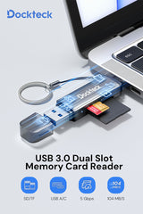 Dockteck 2 in 1 USB 3.0 Card Reader
