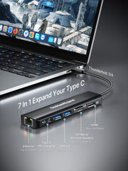 DockteckExpand 7-in-1 USB-C dongle - Seamless 4K 60Hz and superfast data transfer