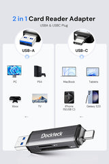 Dockteck 2 in 1 USB 3.0 Card Reader