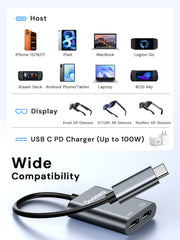 Dockteck 100W USB-C to AR Glasses Charging Hub for Xreal VITURE RayNeo - Dockteck