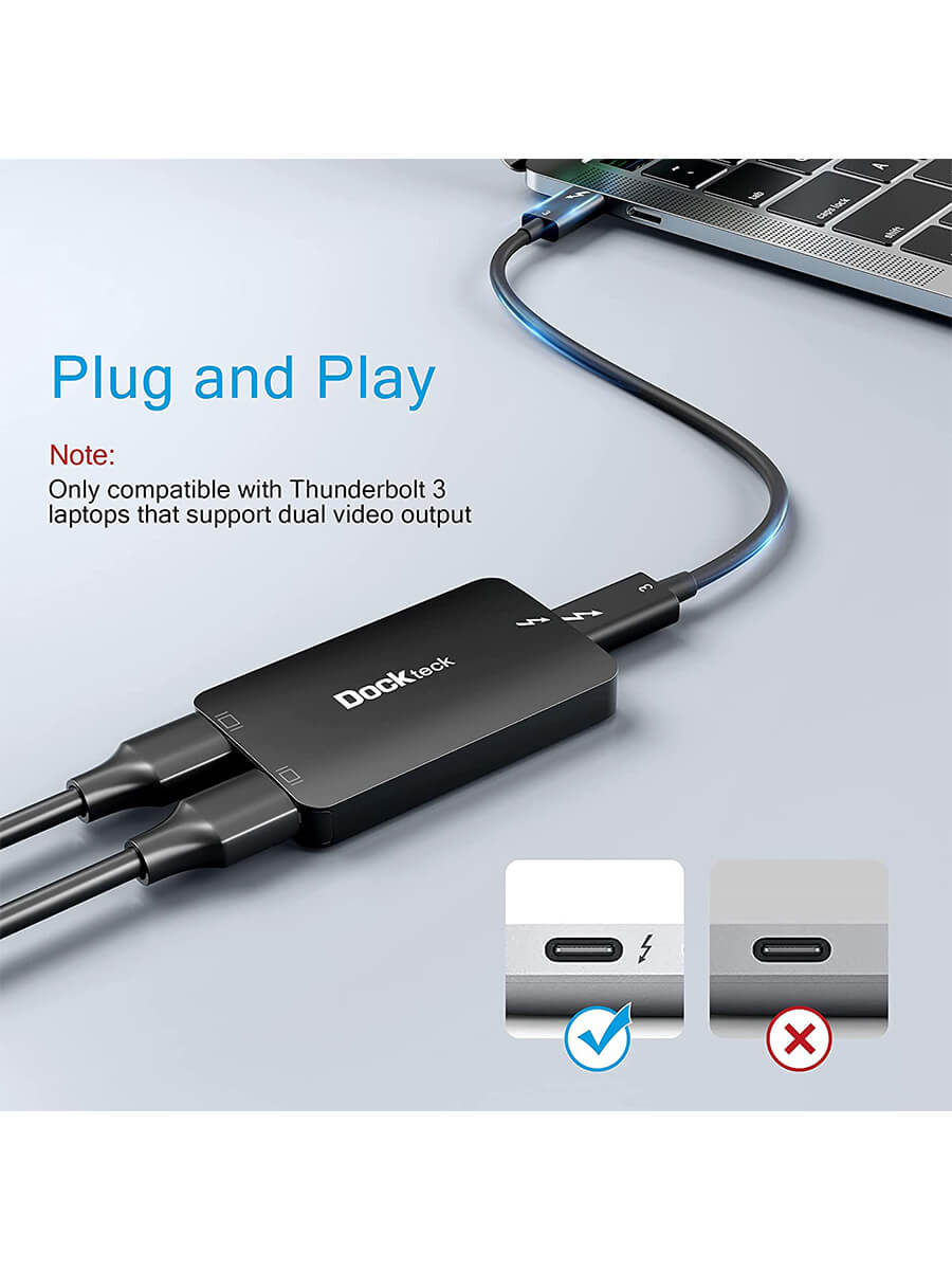 Thunderbolt 3 to Dual HDMI Video Adapter, 4K/60, 4:4:4