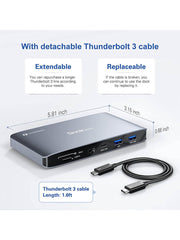 Dockteck Thunderbolt 3 Dock - Dual 4K@60Hz Monitor - Dockteck
