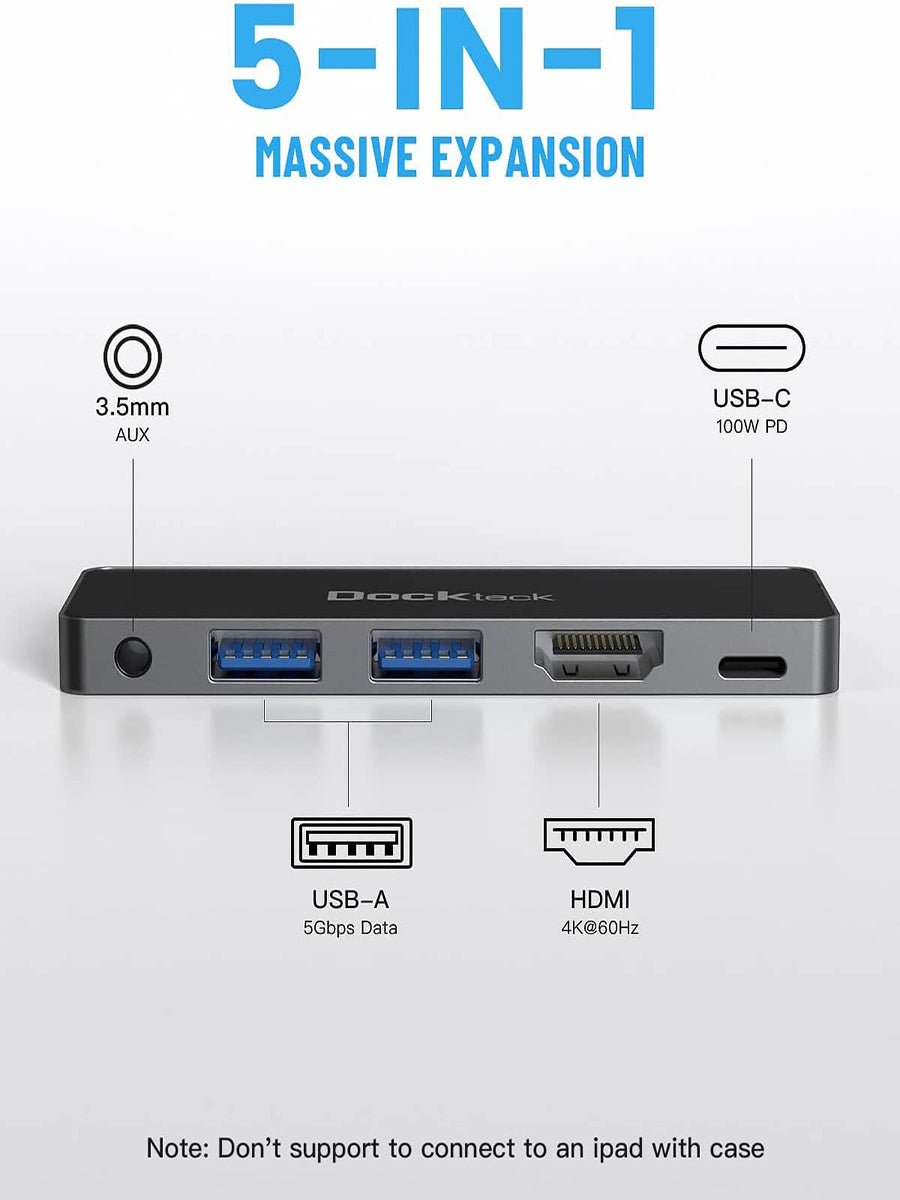 Dockteck 5 in 1 iPad Pro USB C Hub Adapter