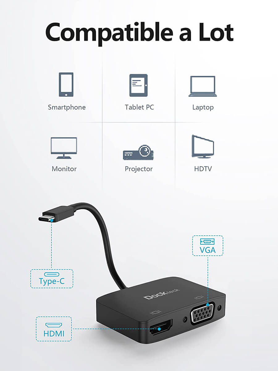 Dockteck USB-C to HDMI adapter - Seamless 4K@60Hz for work or play