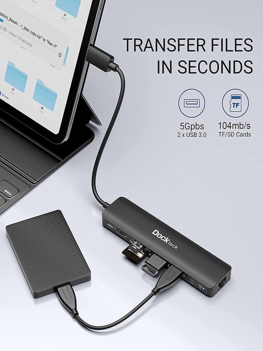 Dockteck 7-in-1 USB C PD Ethernet Hub