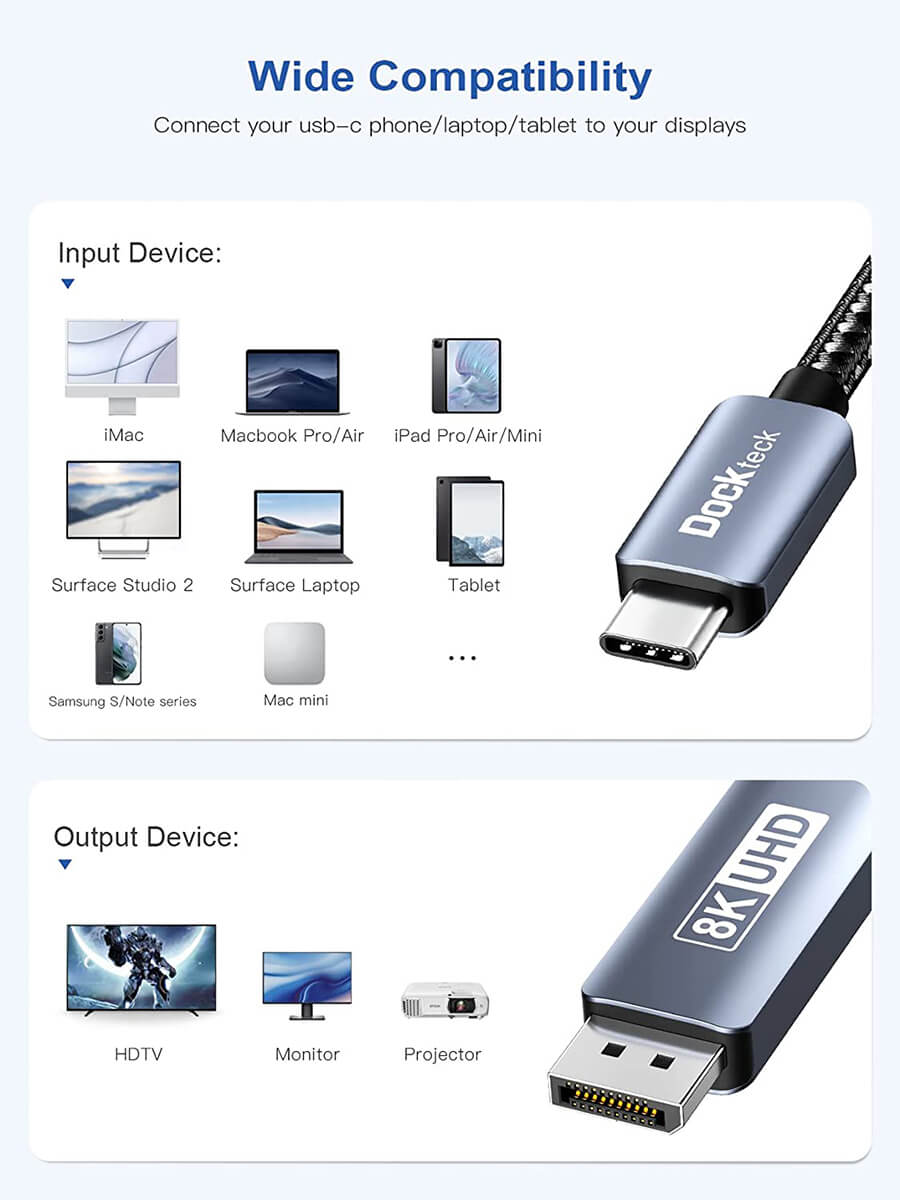 Cable Matters Cable USB C 100W 0,9m, Cable USB C vidéo 4K 120Hz / 8K 30Hz