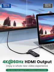 Dockteck 6-in-1 Type C Hub with 4K 60Hz, 100W PD, SD & microSD Card Reader, 2 USB 3.0 Data 5Gbps