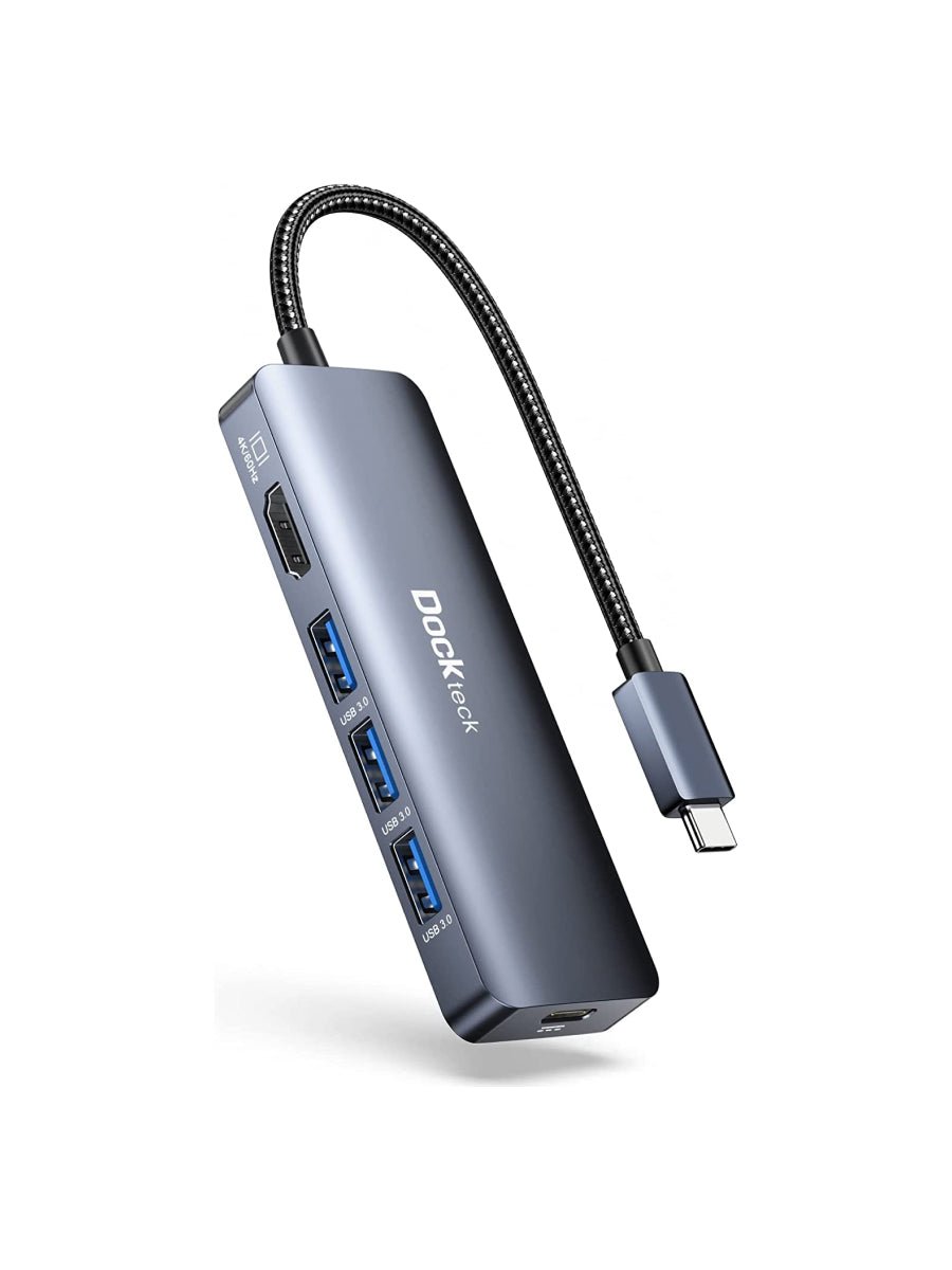 Dockteck 5 in 1 USB-C Hub with 100W PD, 4K USB C to HDMI, 3×USB 3.0