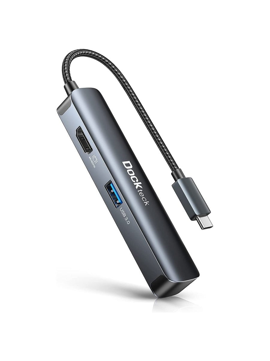 Dockteck 5 in 1 USB-C Dongle Hub with 4K 60Hz HDMI, USB 3.0 5Gbps Data, SD/Micro SD Card Reader