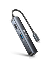 Dockteck 5 in 1 USB-C Dongle Hub with 4K 60Hz HDMI, USB 3.0 5Gbps Data, SD/Micro SD Card Reader